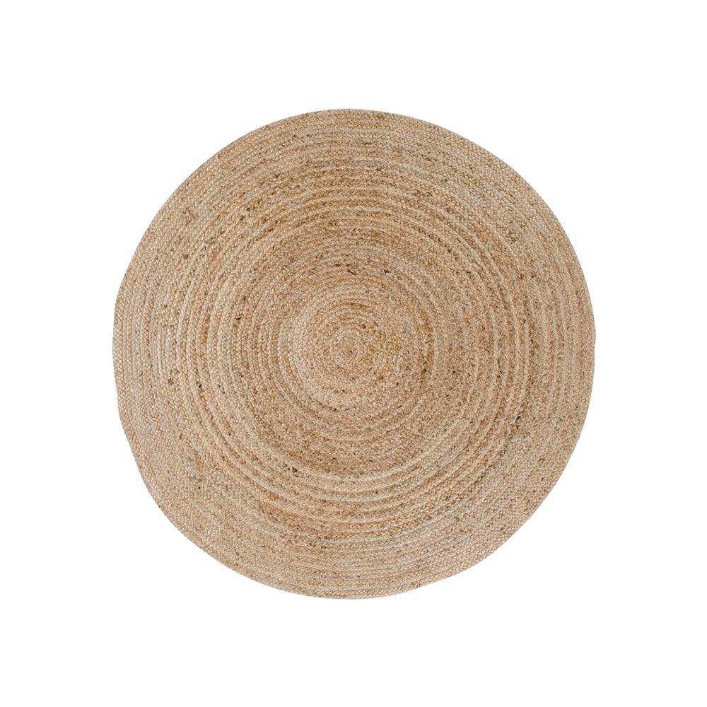 Bombay-Teppich – geflochtene Jute, natur – Ø90 cm - HomeDesign Knaus