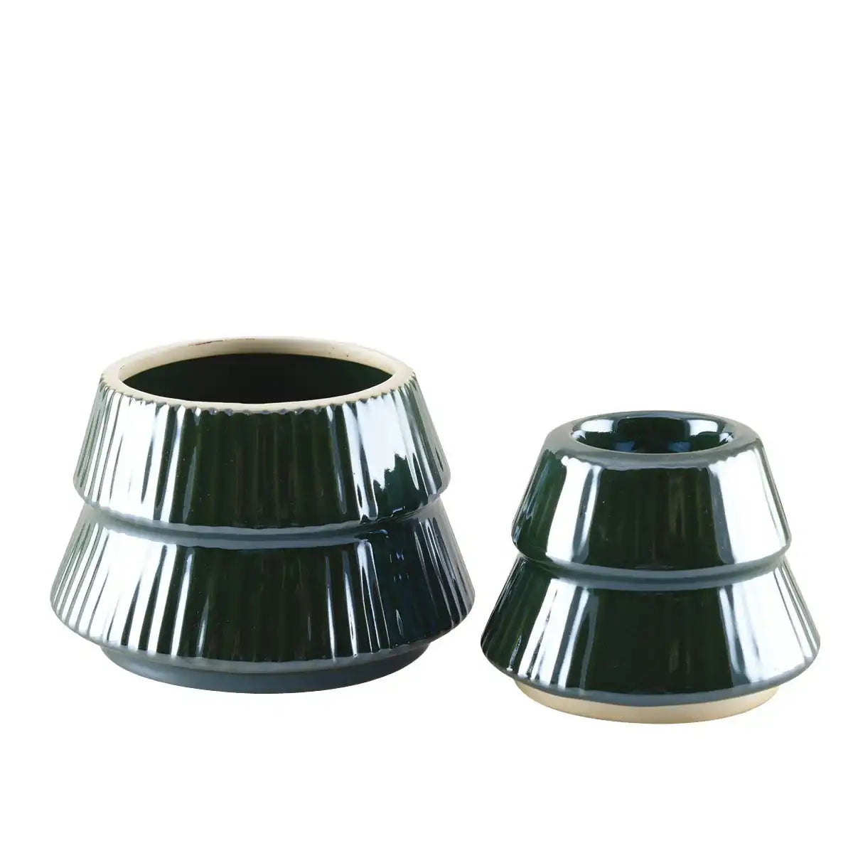 BONBONNIERE UND KERZENHALTER Tanne GRÜN HÖHE 15CM - HomeDesign Knaus