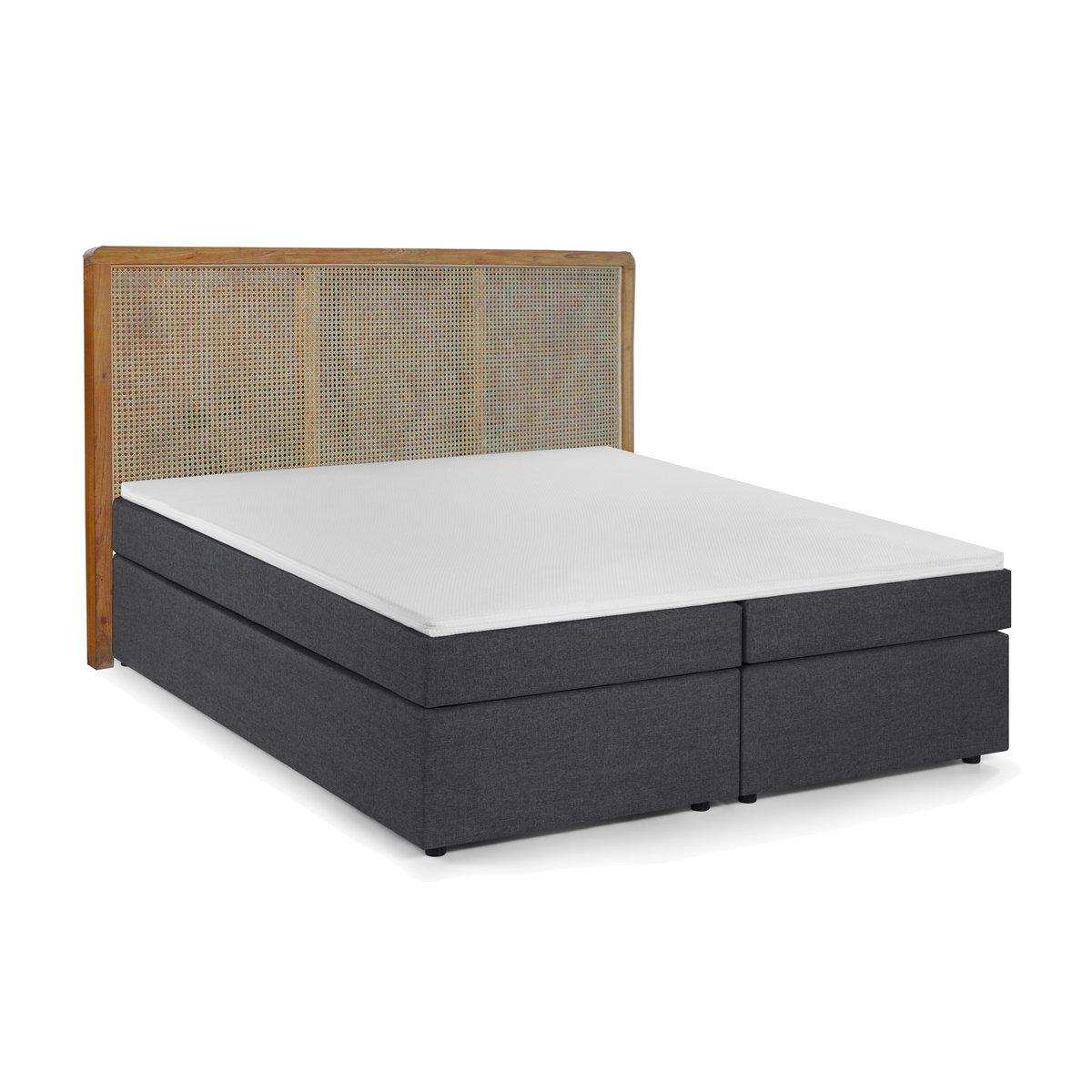 Boxspringbett mit Rattan-Kopfteil - HomeDesign Knaus