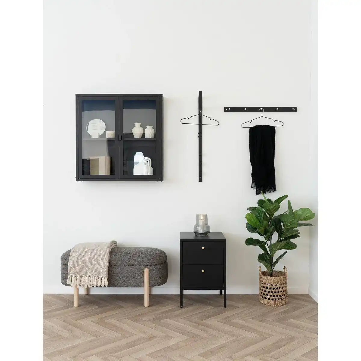 Branca Bank – Braun/Natur, Polyester/Schaum/Sperrholz, 98 x 41 x 48 cm - HomeDesign Knaus