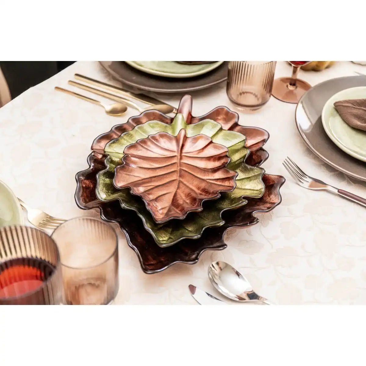 BRAUNER BLATTBECHER 29,2X36X4CM - HomeDesign Knaus
