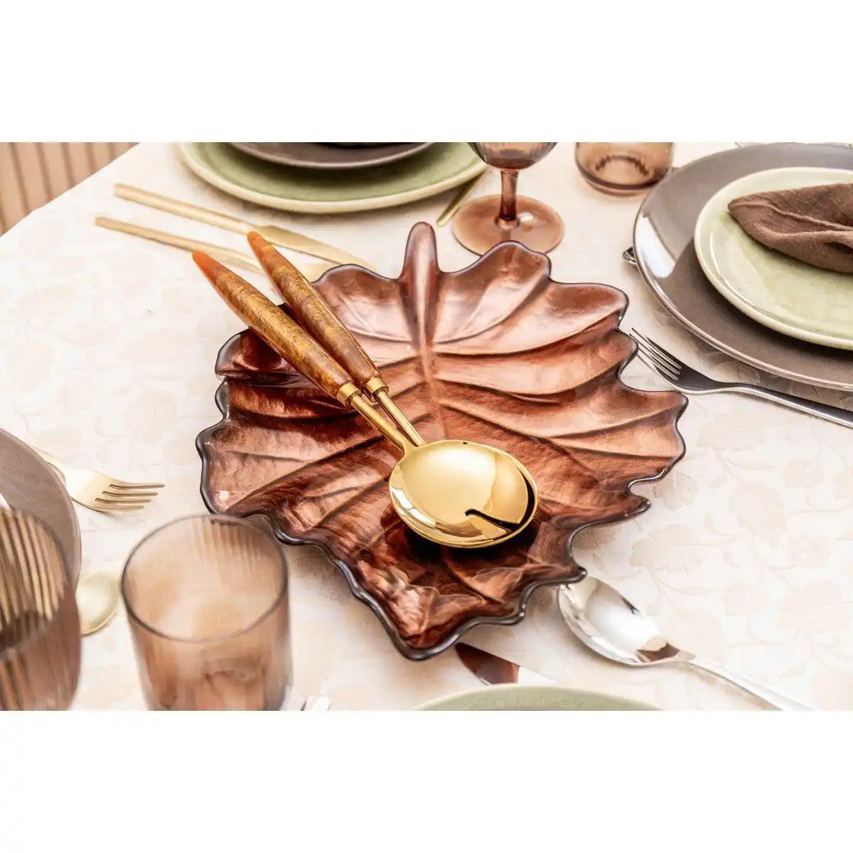 BRAUNER BLATTBECHER 29,2X36X4CM - HomeDesign Knaus