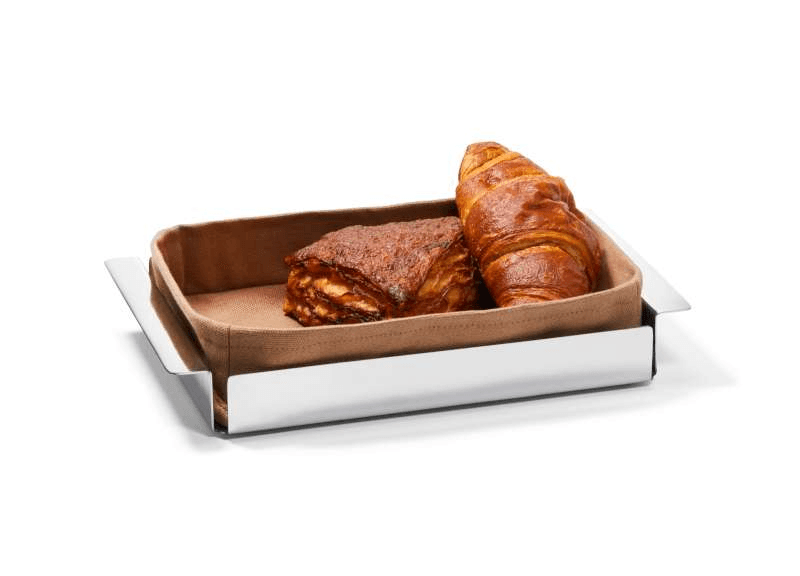 A TAVOLA Brotkorb Croissantskorb Edelstahl Schlaufe aus Leinen - HomeDesign Knaus