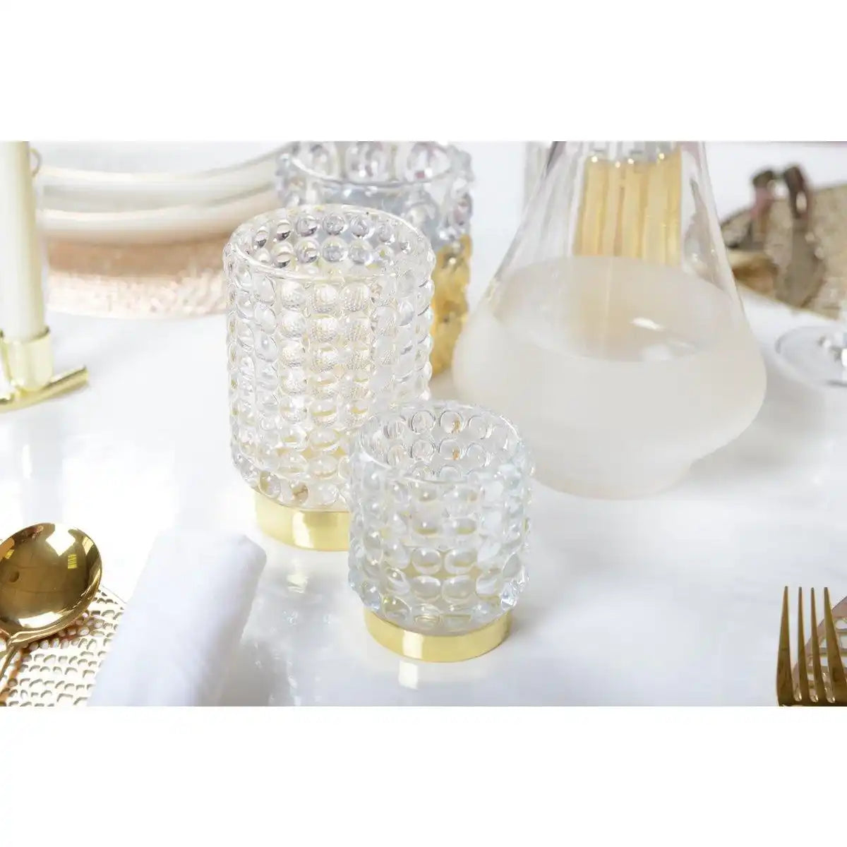 BUBBLE KERZENHALTER GOLDENER FUSS HÖHE 13CM - HomeDesign Knaus
