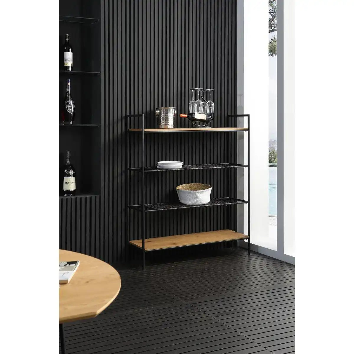 Bücherregal Natur/Schwarz - HomeDesign Knaus