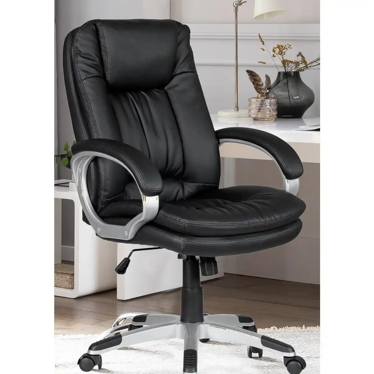 Bürostuhl mit Armlehnen, schwarz - HomeDesign Knaus
