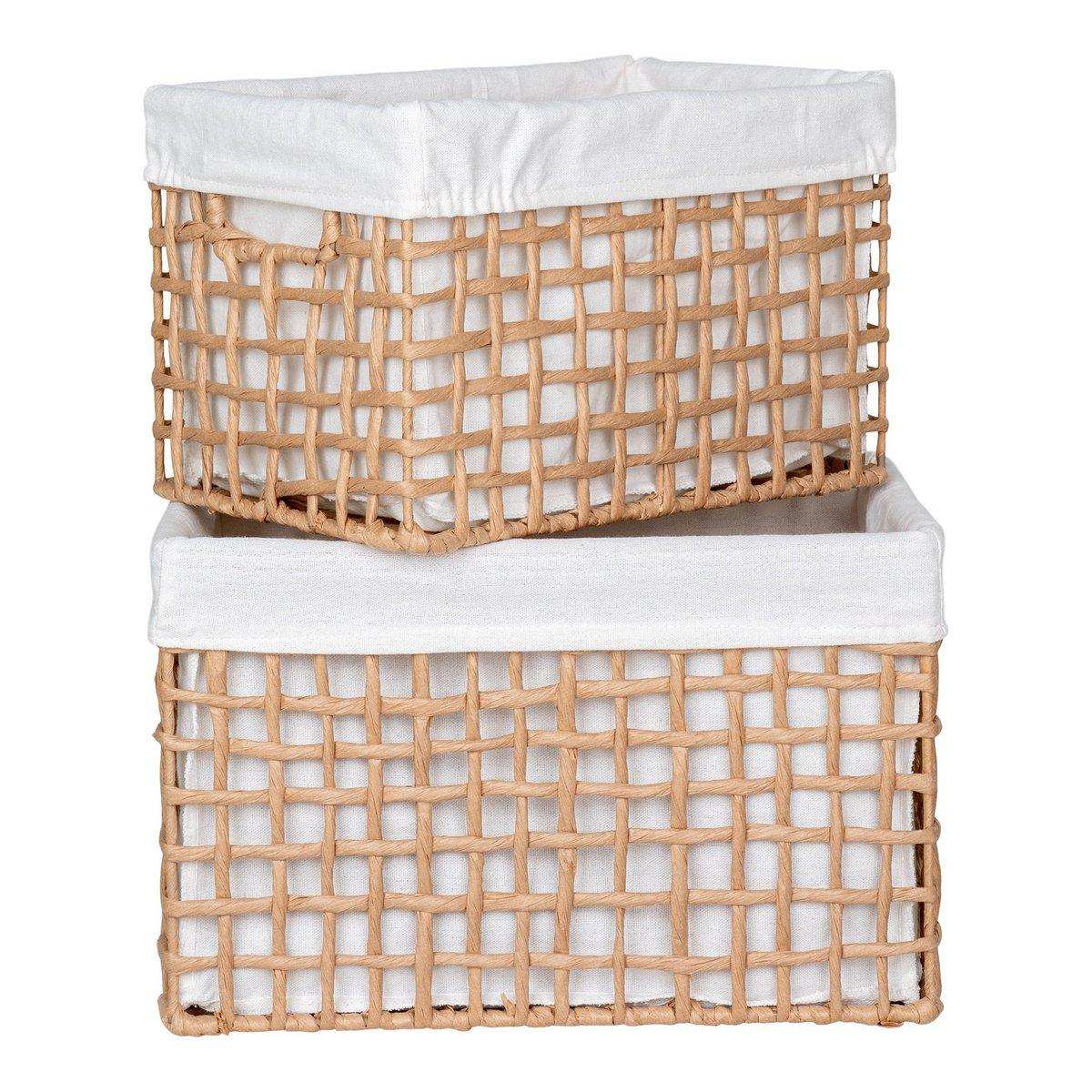 Bustelo Basket - Korb, Papier, natur, 2er-Set - HomeDesign Knaus