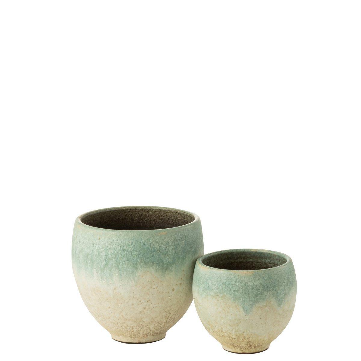 J-Line Blumentopf Nice – Keramik – Aqua – groß