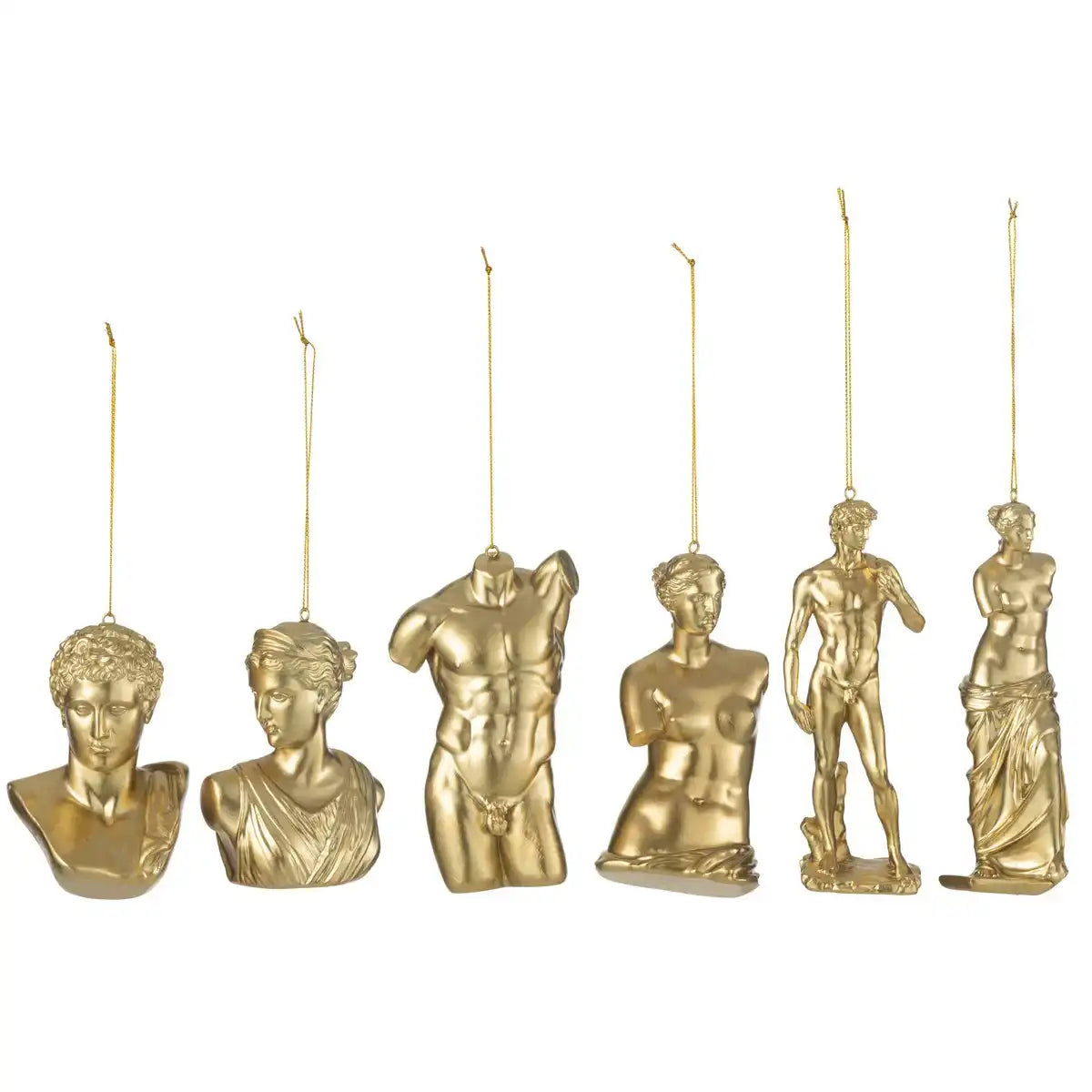 J -Line Anhänger römische Statuen - Polyresin - Gold - Box von 10