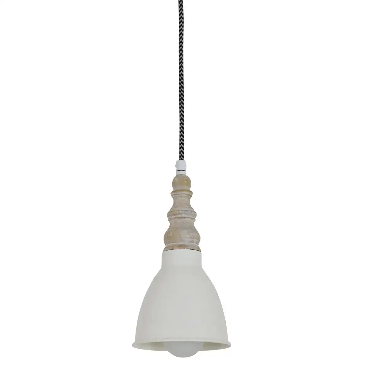Metall-Pendelleuchte "DELHI" Retro Classic aus Metall und Naturmaterialien in Beige, E27