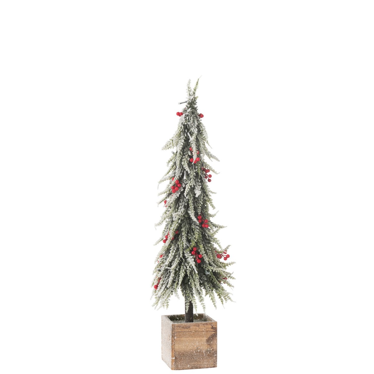 J-Line Weihnachtsbaum+LED Kunststoff Schnee Grün/Rot Groß