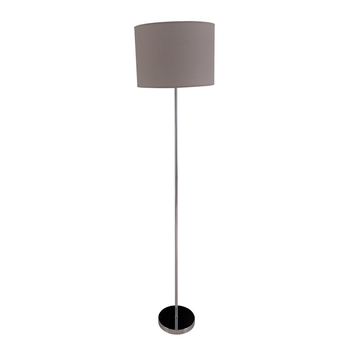 Stehleuchte "NEW YORK", klassische Stehlampe aus Metall mit Textilschirm in Grau, mit E27-Fassung, 160 cm hoch, perfekt für Wohnzimmer, Esszimmer, Diele und Büro