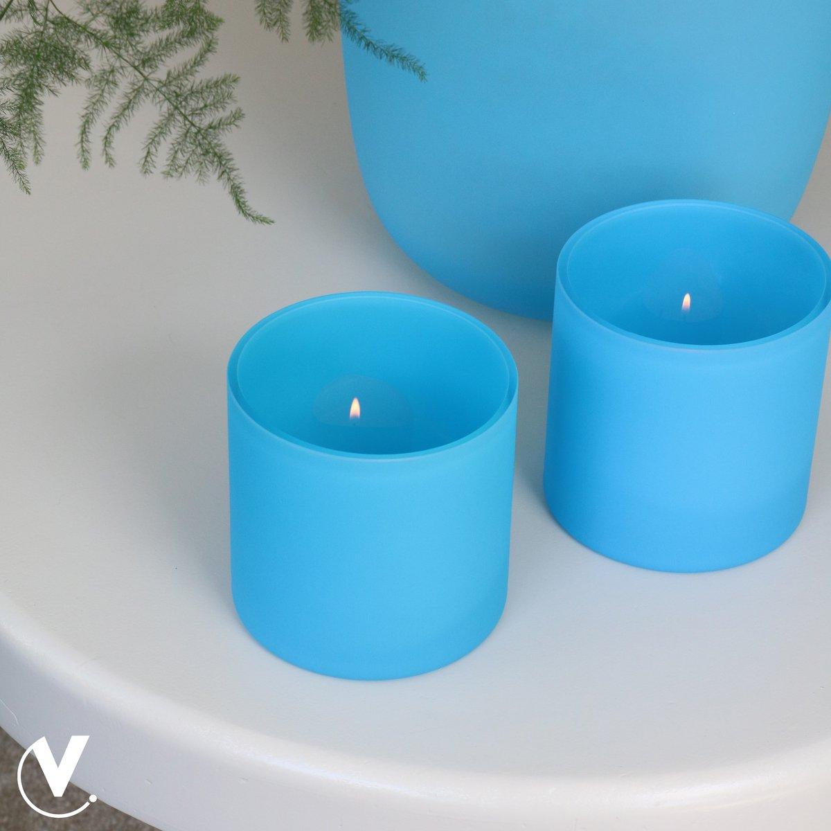 Keltisches Neonblau Ø12 x H12 cm -2 Stück