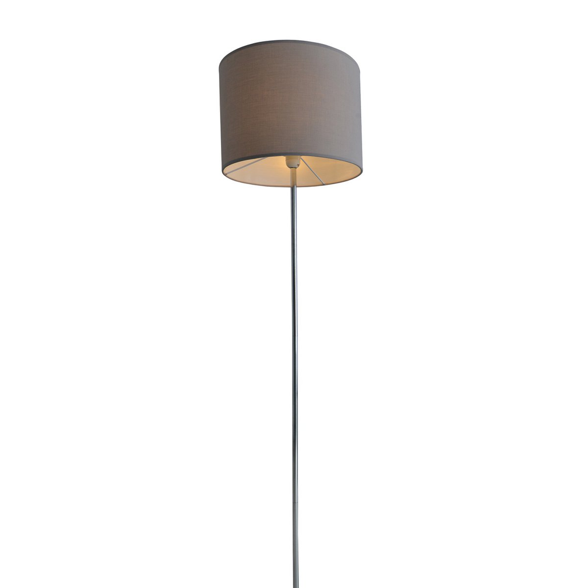 Stehleuchte "NEW YORK", klassische Stehlampe aus Metall mit Textilschirm in Grau, mit E27-Fassung, 160 cm hoch, perfekt für Wohnzimmer, Esszimmer, Diele und Büro
