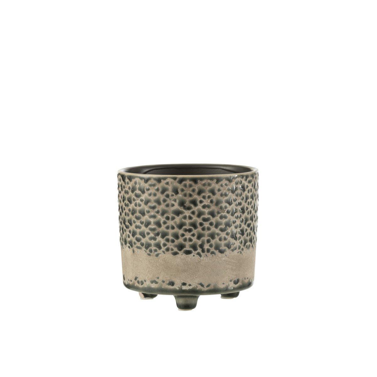 J-Line Blumentopf Mosaik Keramik grau/blau klein
