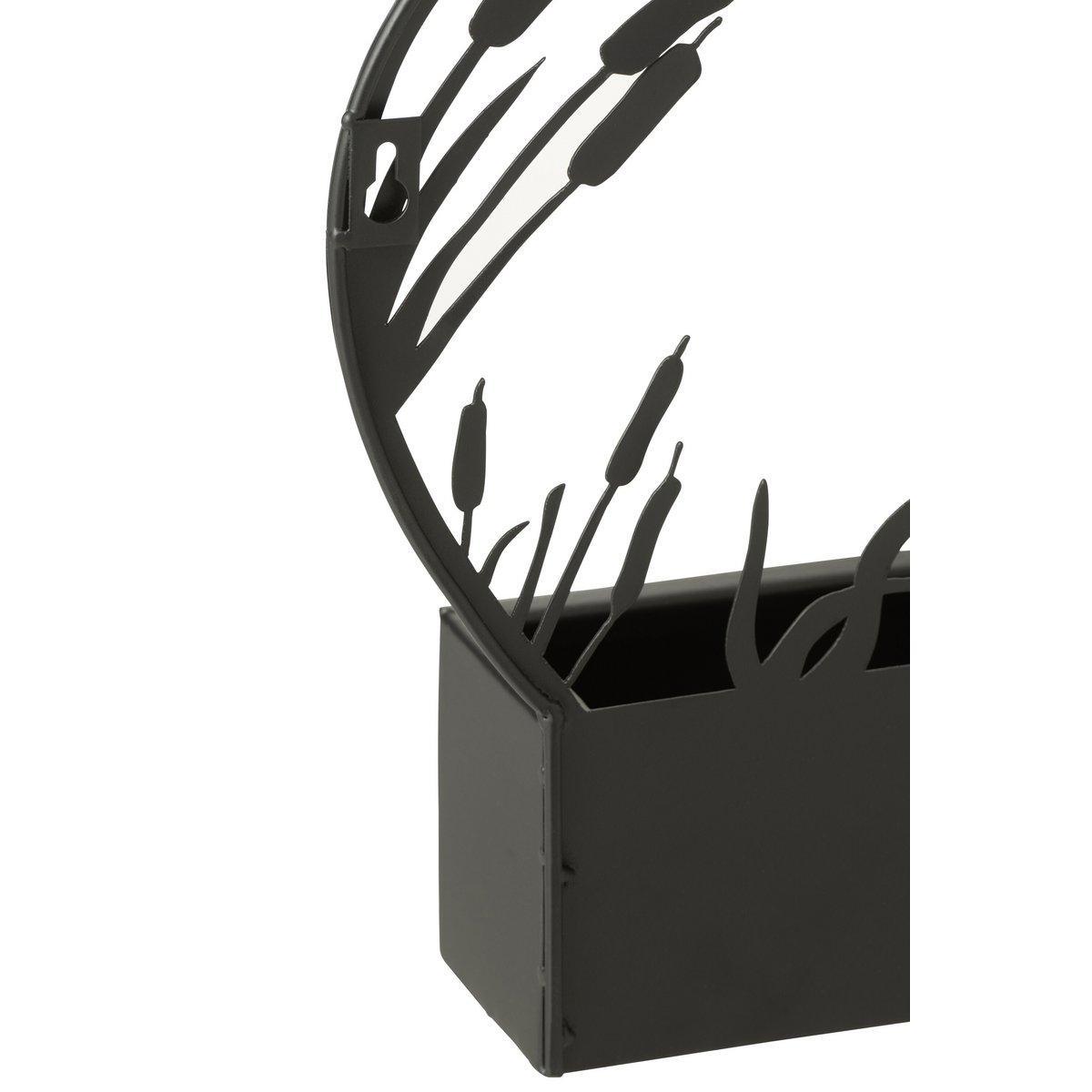 J-Line Blumentopf Libelle - Metall - Schwarz - Ø 8,00 cm