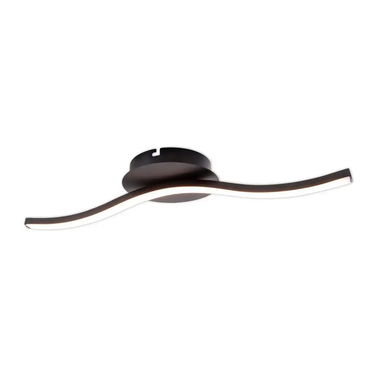 LED Wand-/Deckenleuchte "ONDA", Deckenlampe aus Metall und Kunststoff in Schwarz, mit fest verbauten LEDs, Beleuchtung für Wohnzimmer, Büro oder Nachttisch 45 cm lang