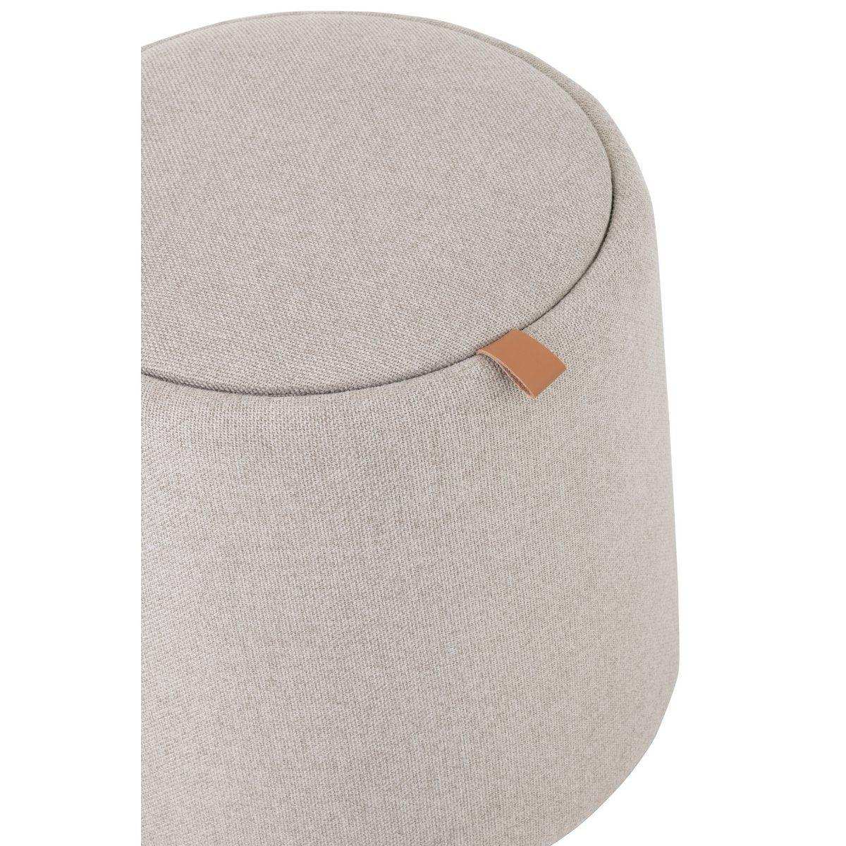 J-Line Pouf/Beistelltisch rund Textil/Holz Beige