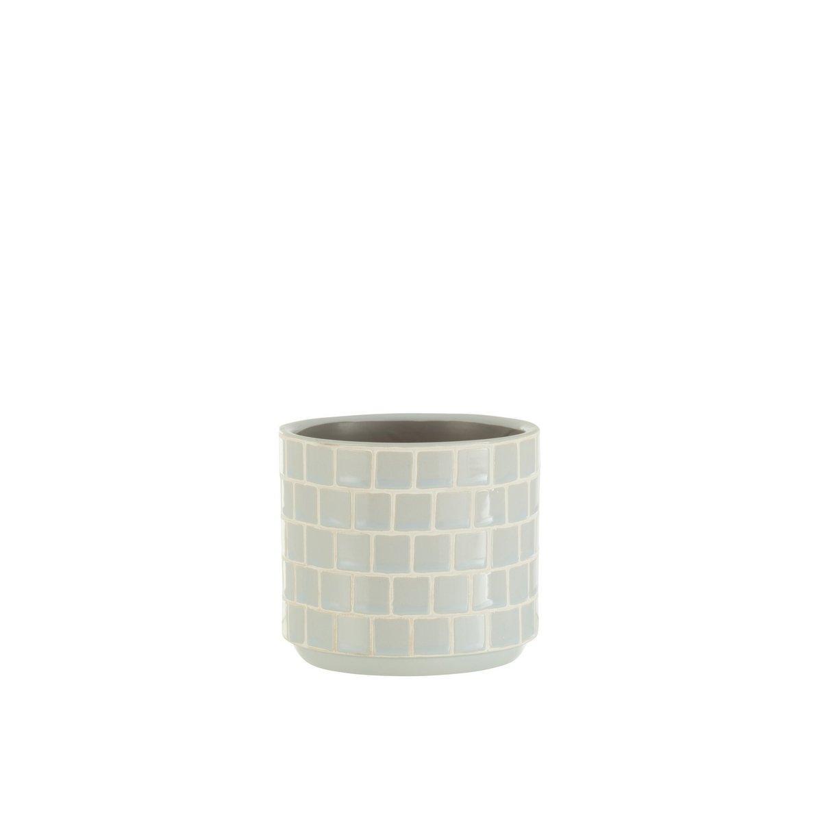 J-Line Blumentopf Shiny - Keramik - Blau - Ø 12 cm -