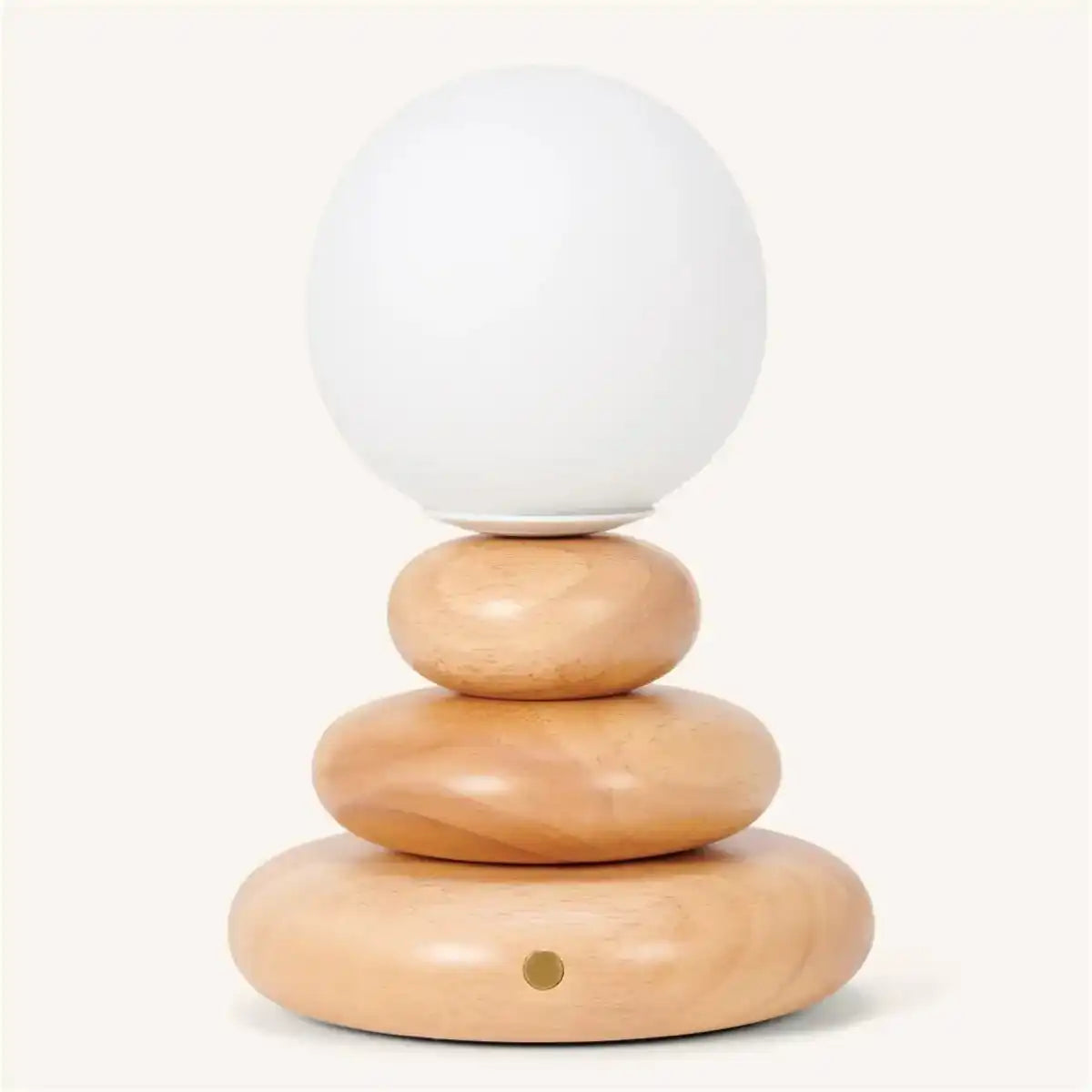Wiederaufladbare Lampe Isabella aus Holz und Glas – kabellos und dimmbar