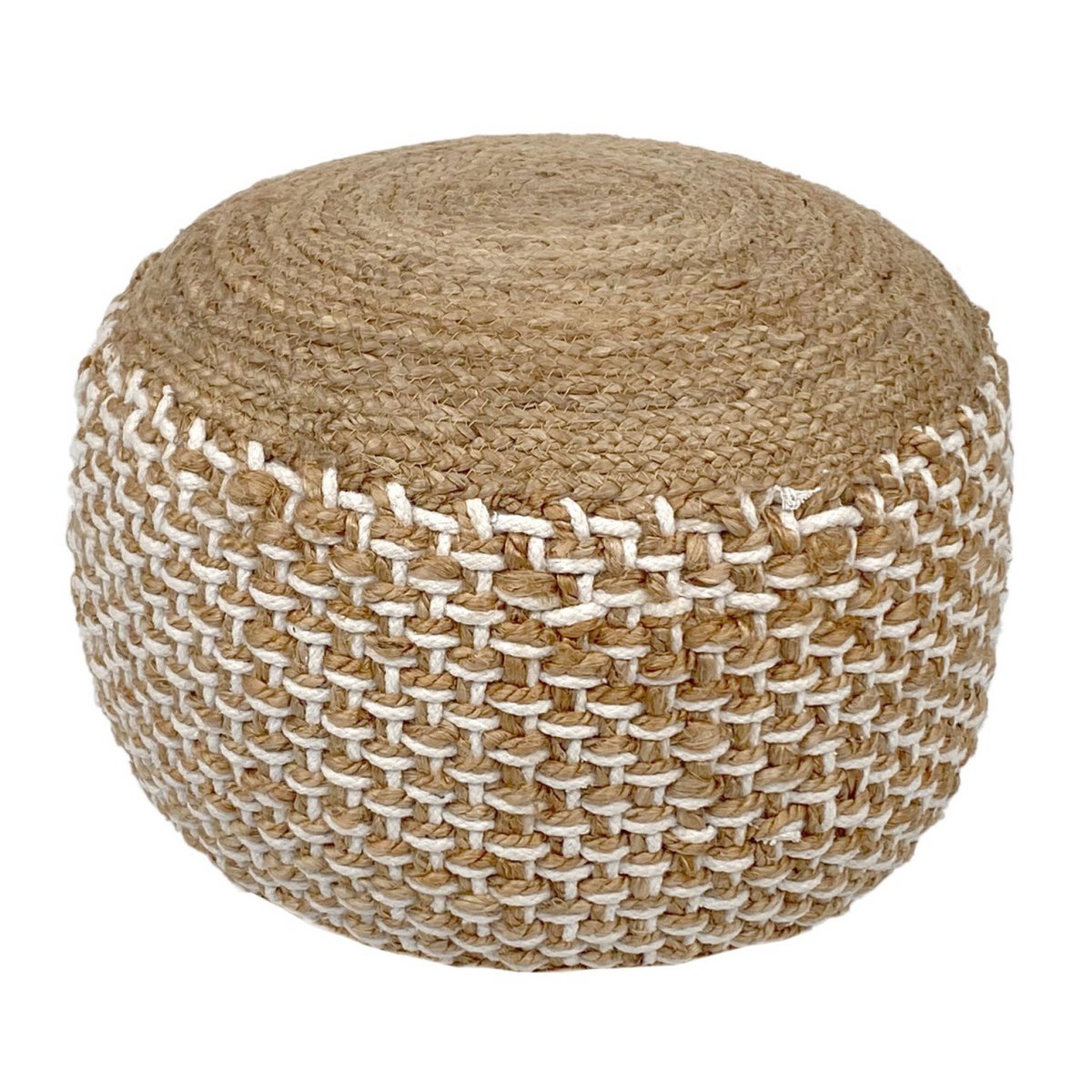 Sitzpouf Jute Sitzhocker rund 50x50 cm Sitzpouf Bodenkissen