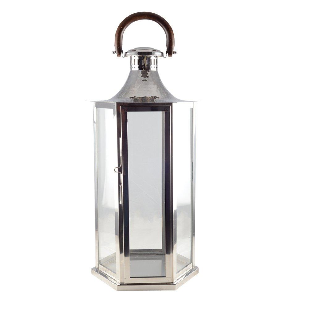 KLEINE GLASLATERNE 33X28X70CM
