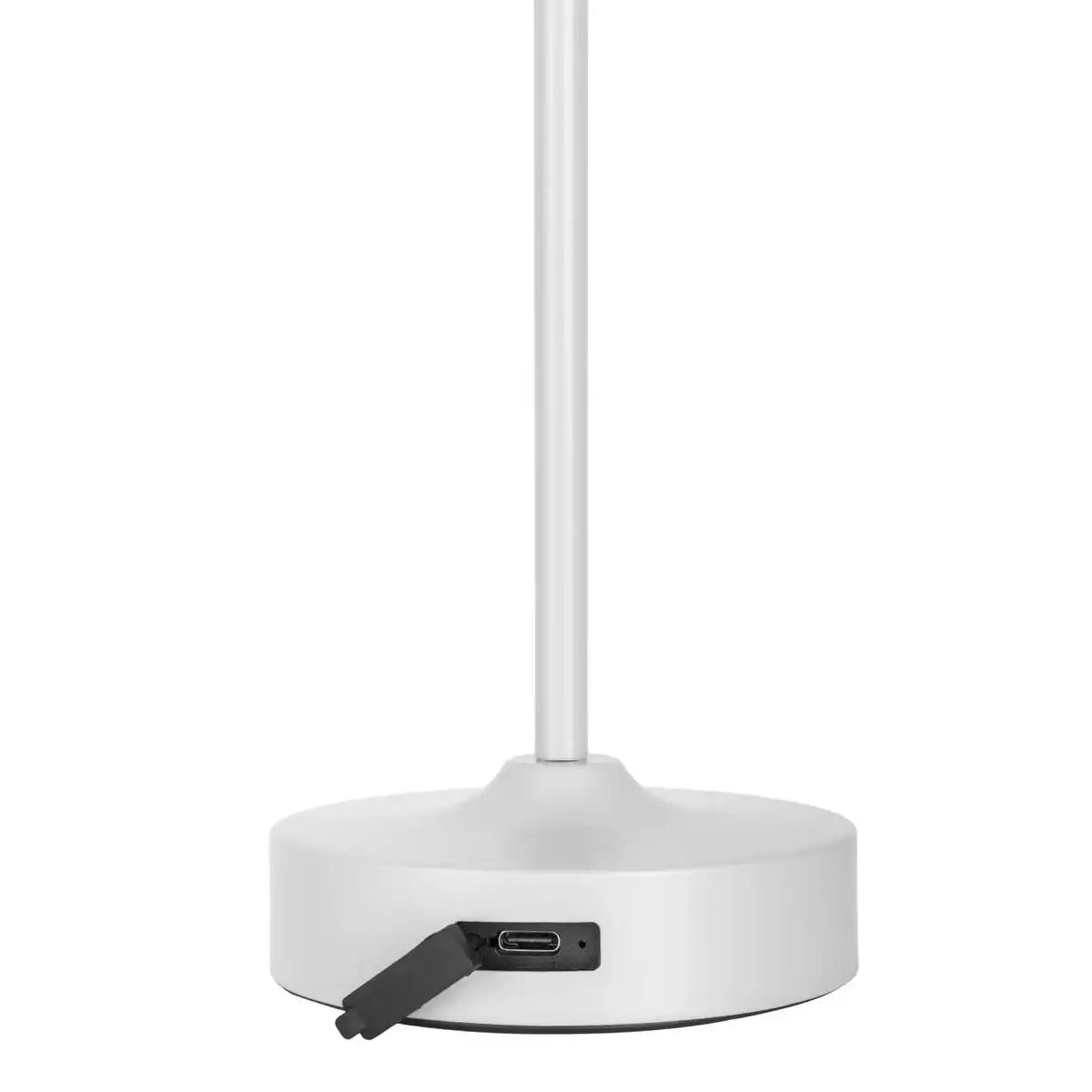 LED Akku-/ Tischleuchte "PINA" 30 cm hoch, aus Metall (weiß) und Glas (weiß), integrierte LEDs, warmweiß