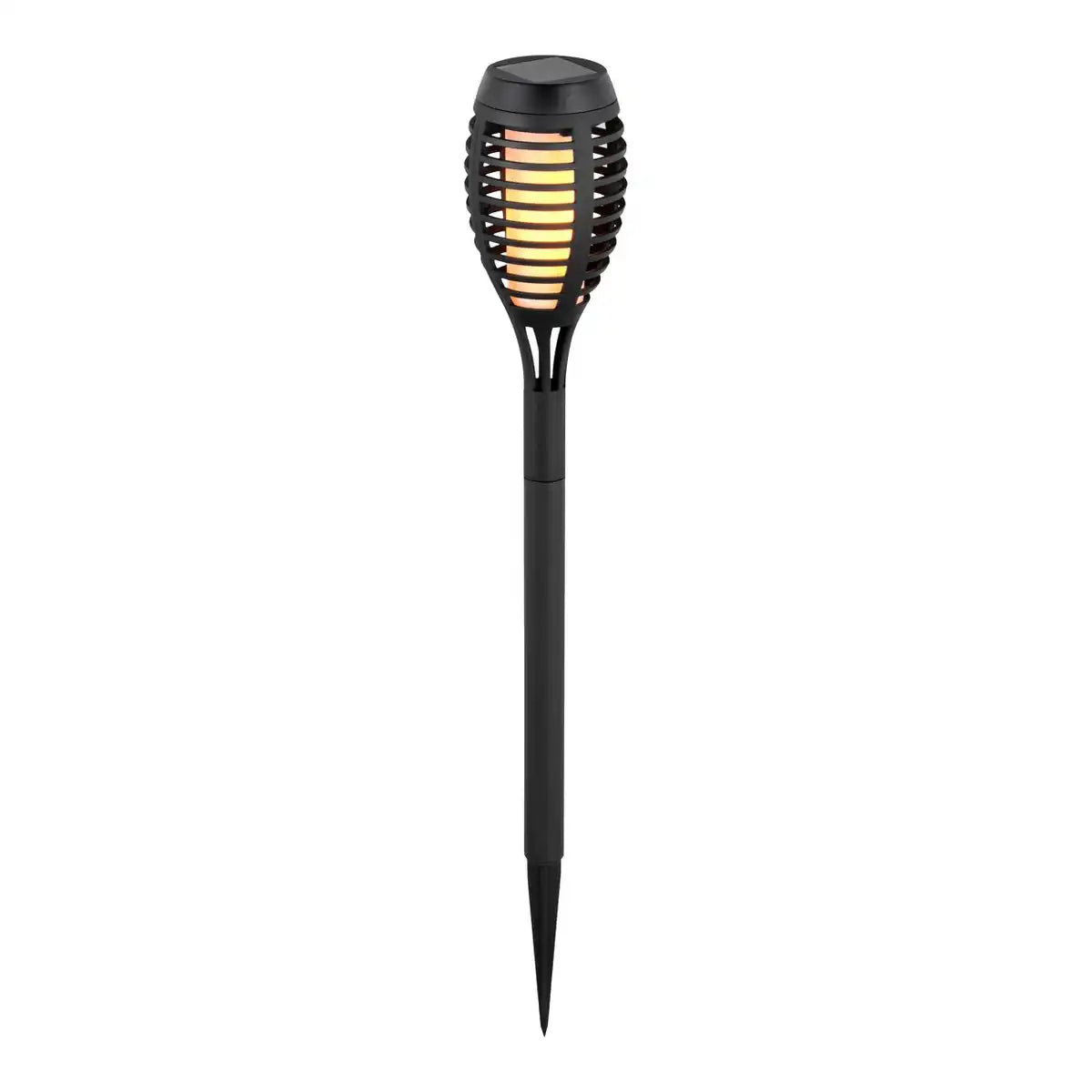5er Set LED Erdspieß "Fackel" 45 cm aus grauem Kunststoff, mit integrierter LED, Solarleuchte für Außen