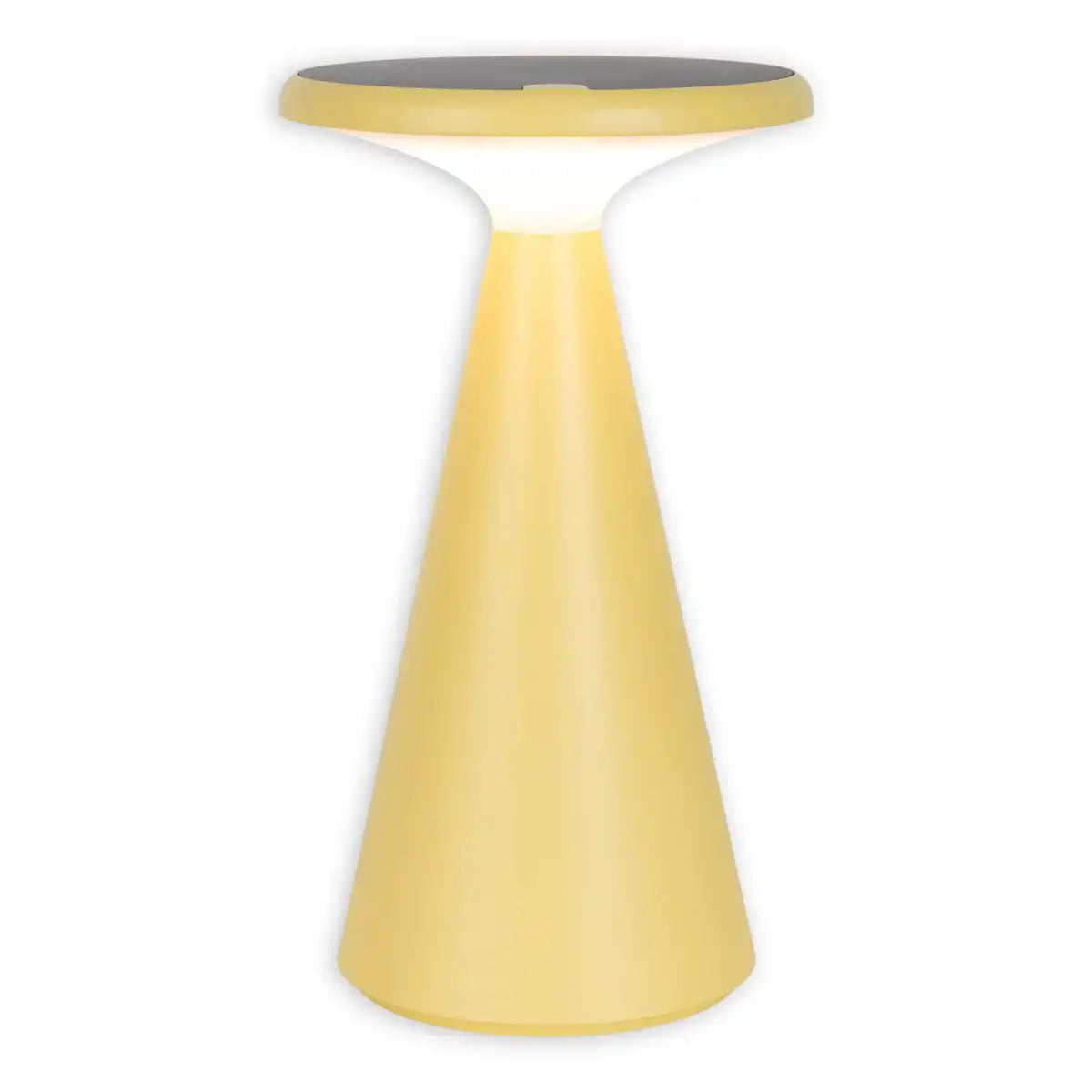 Solar-Akku-Tischleuchte "Palu" für Außen und Innen, aus Kunststoff in Gelb , 20 cm hoch