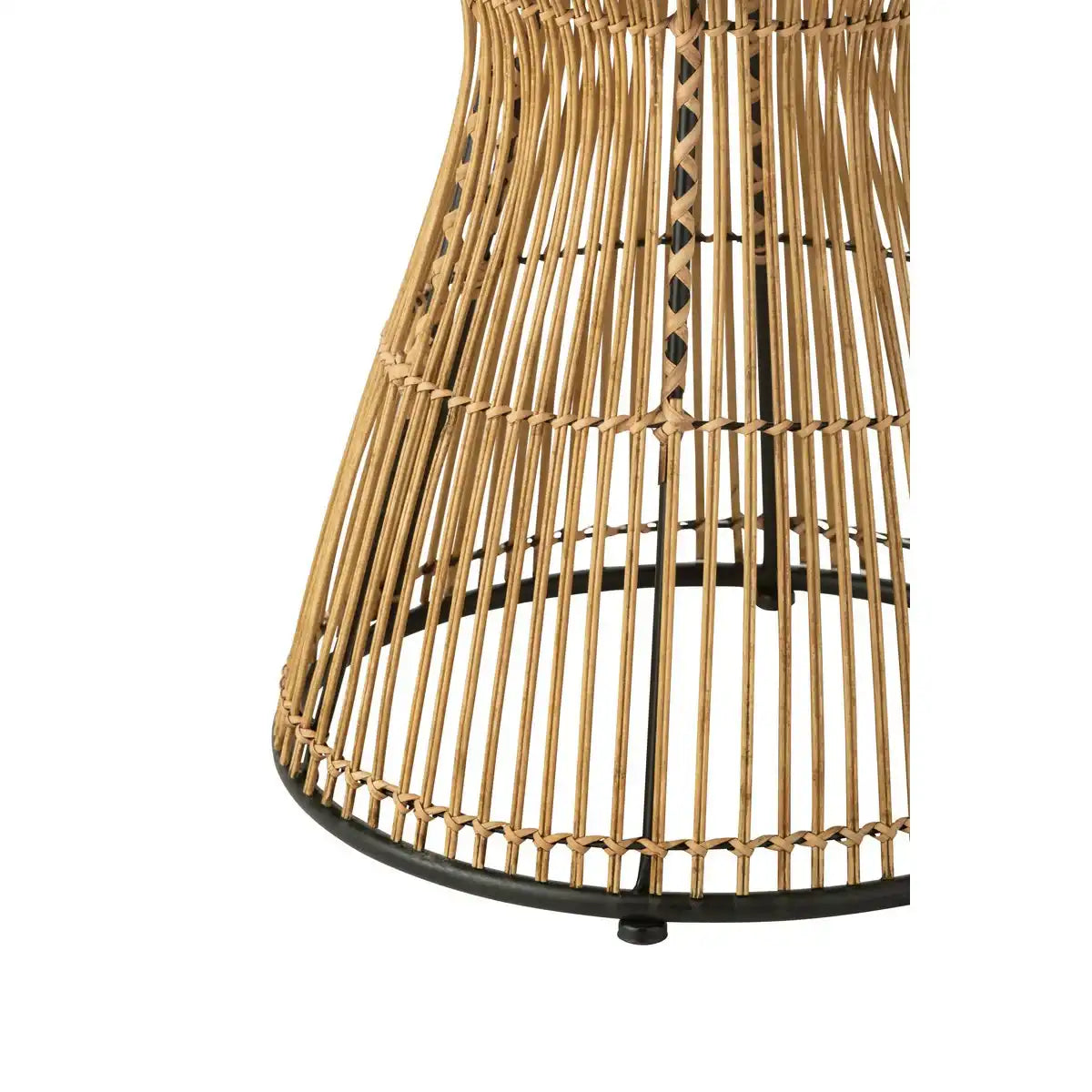 J-Line Beistelltisch Round Grooves – Rattan – Natur
