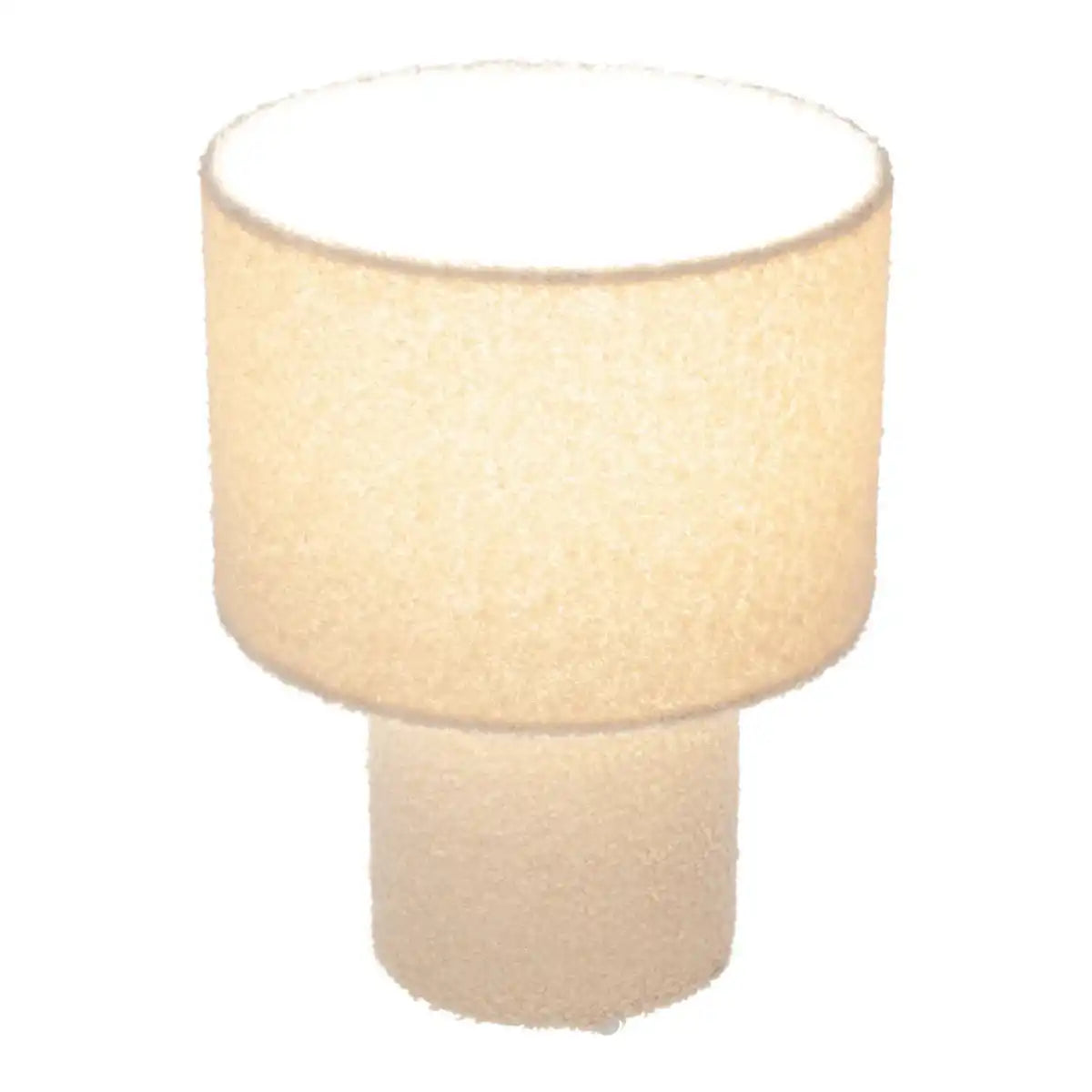 Tischleuchte "FLUFFY" mit Textilschirm und -fuß in Almond, E27, ca. 31 cm hoch