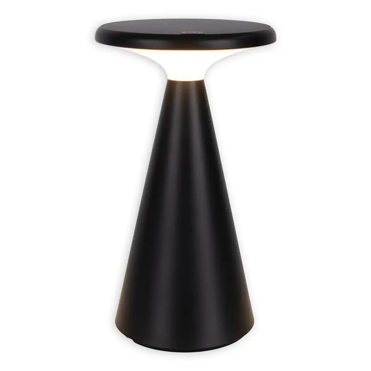 Solar-Akku-Tischleuchte "Palu" für Außen und Innen, aus Kunststoff in Schwarz , 20 cm hoch