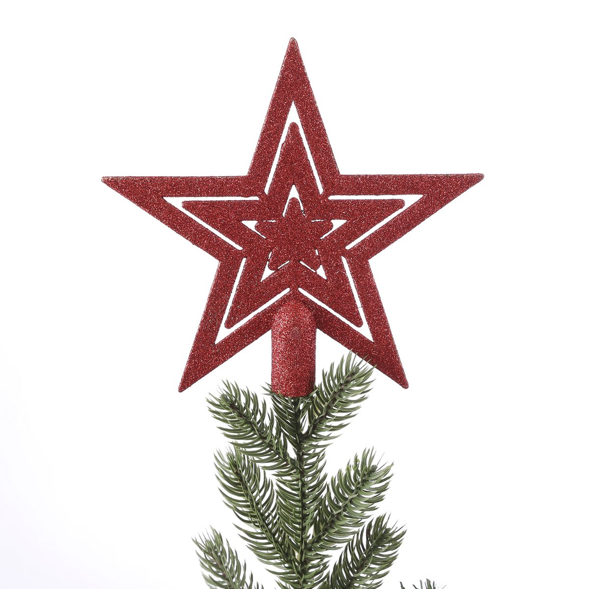 40 stück Kunststoff-Weihnachtskugeln-Set mit Spitze  Ø8 cm - Rot