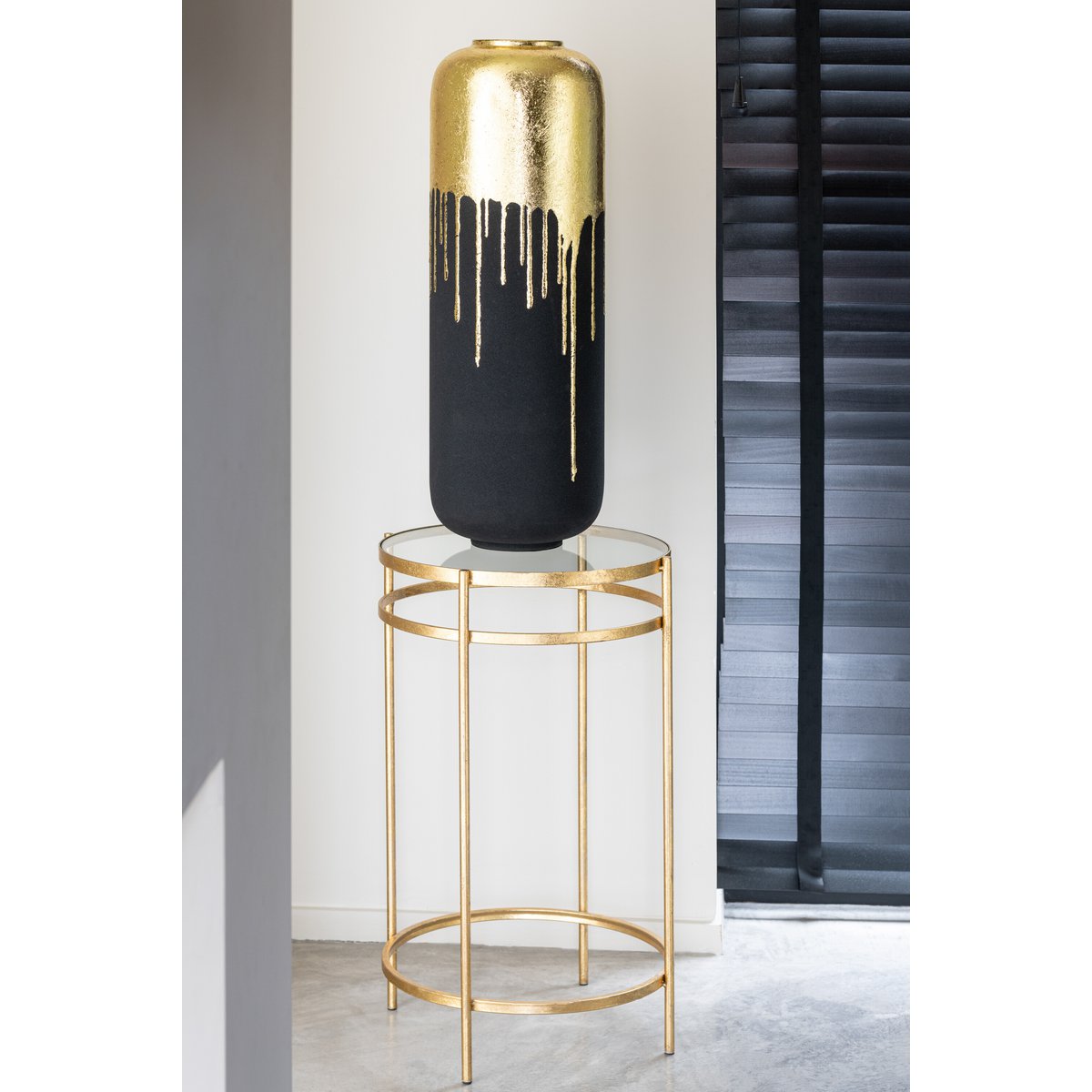 J-Line Vase Duo Metall Schwarz/Gold