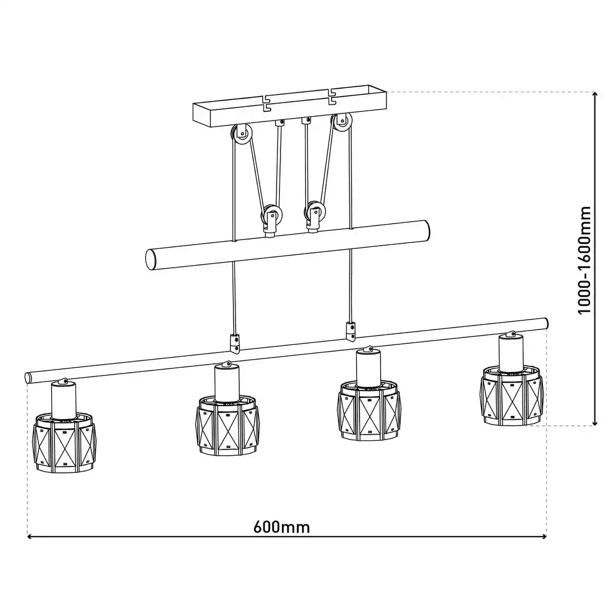 LED-Gegenzugpendelleuchte "JOSEFA" E14 Filament