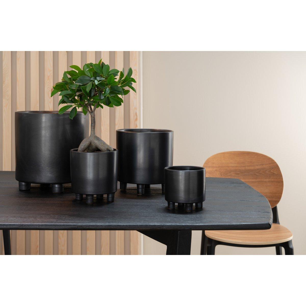 J-Line Blumentopf Smoke - Keramik - Grau/Schwarz - Groß - Ø 20,50 cm