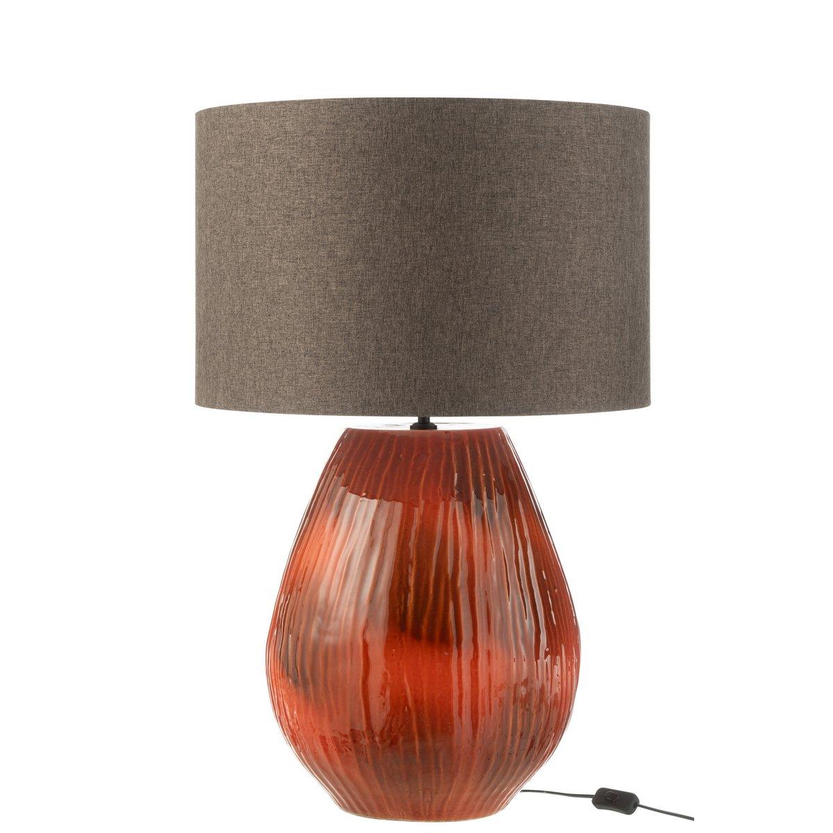 J-Line Lampe Akane - Keramik - Rot - Groß