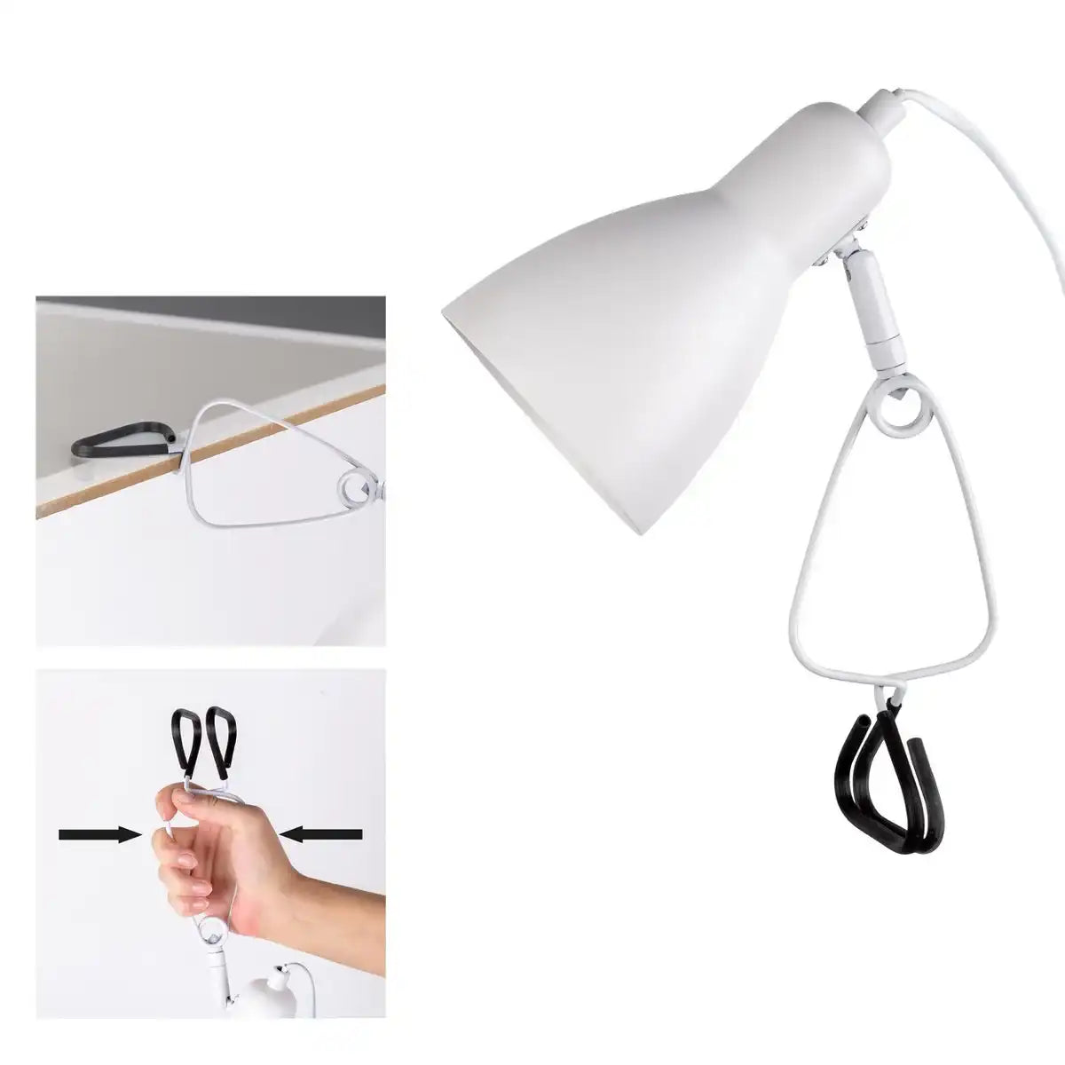 Klemmtischleuchte "MARA" matt weiß für E14 max. 18 Watt, für Innenräume, 28 cm hoch