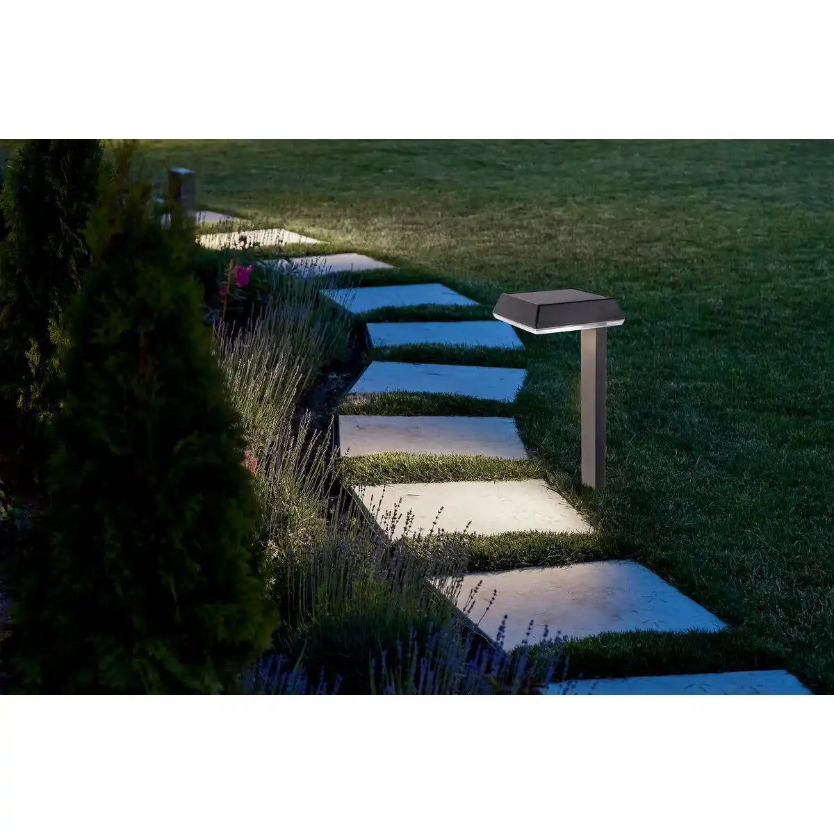 Solar-Dekoerdspieß "SIGI", 79 cm hoch, Kunststoff, schwarz, integrierte LEDs, warmweiß