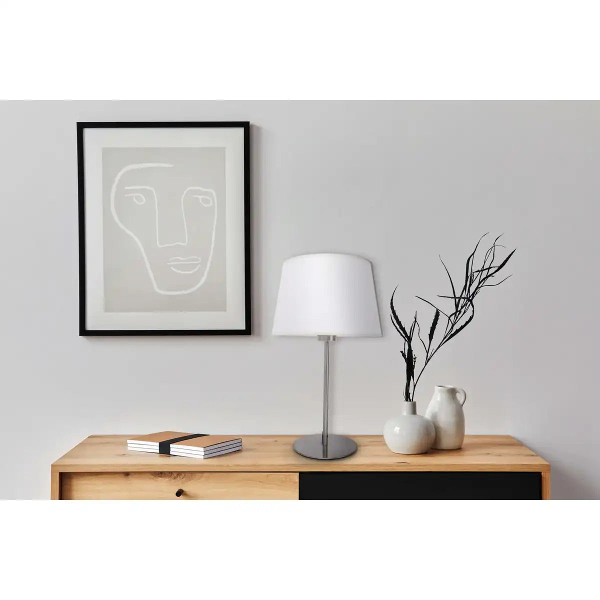Tischleuchte "BOLOGNA" h: 45cm beige