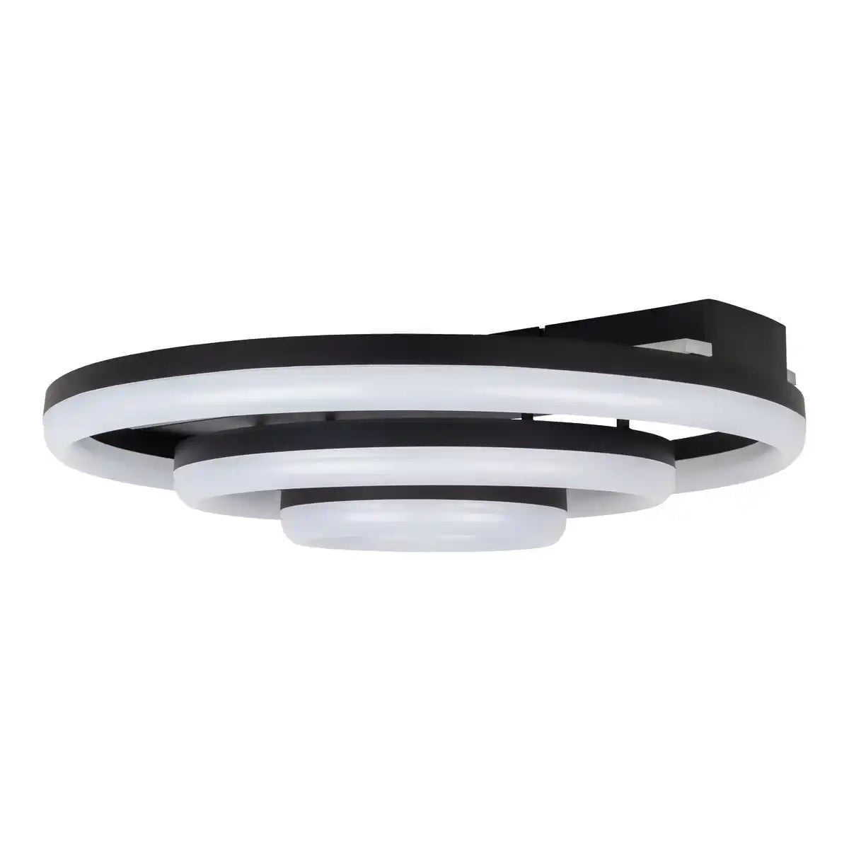 LED-CCT-Deckenleuchte "CIRCULO" aus schwarzem Metall und sandfarbenem Kunststoff Ø 60 cm