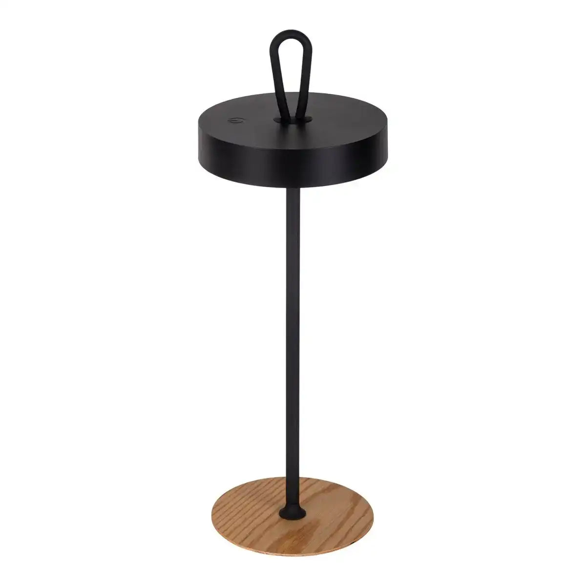 LED-Akku-Tischleuchte magnetisch für Außen und Innen, aus Metall und Kunststoff in Schwarz , 36 cm hoch