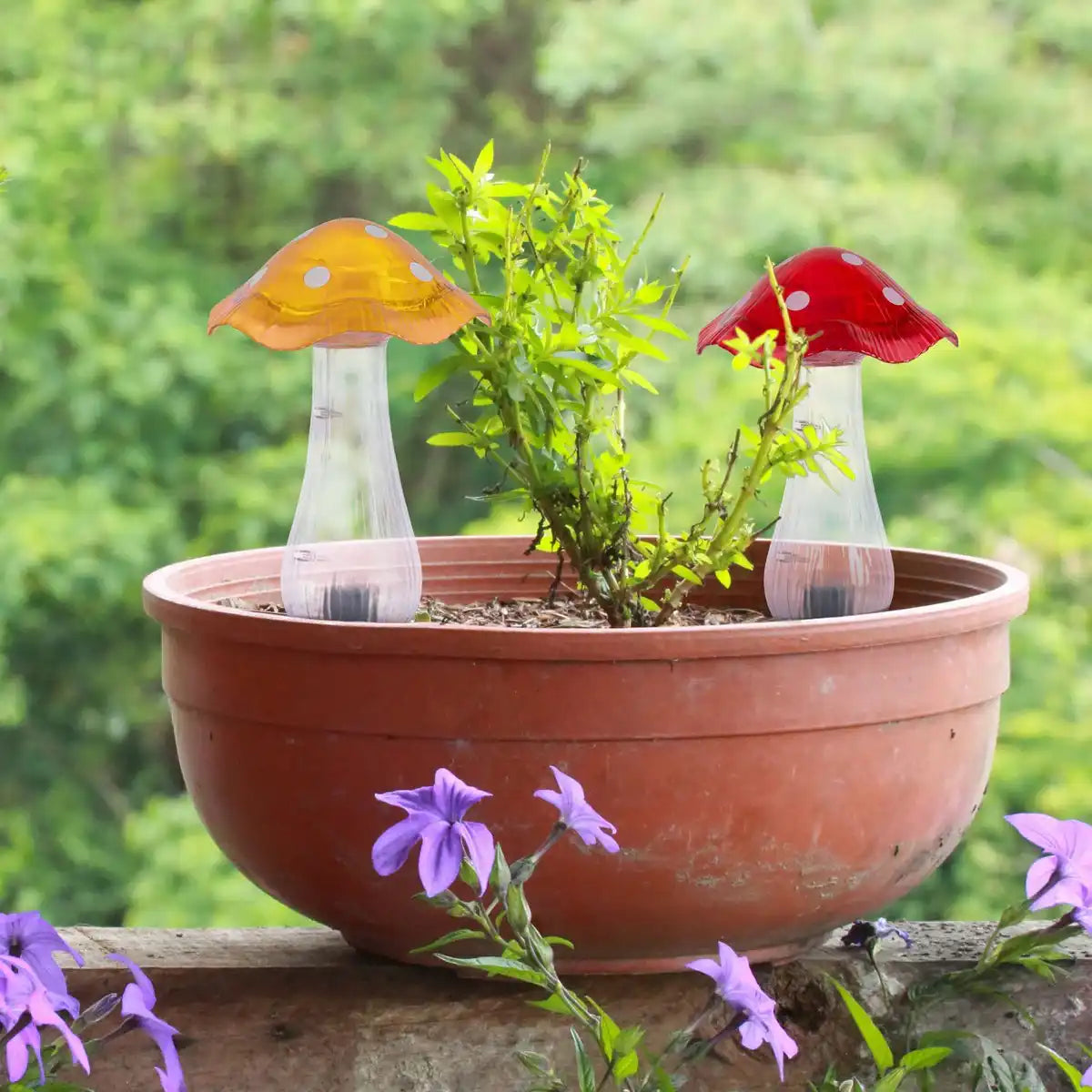 Solar-Dekoerdspieße 2er Set "MANTAR" Ø 13 cm, 29 cm hoch, transparenter Kunststoff in Rot, Gelb und Klar, integrierte LEDs, kaltweiß