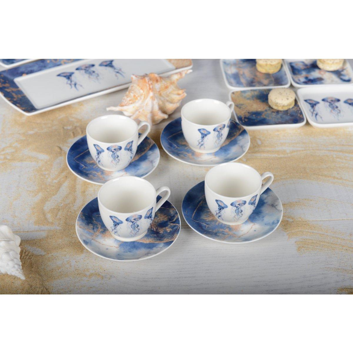 Set von 4 Cafébechern mit Tassen Meduse