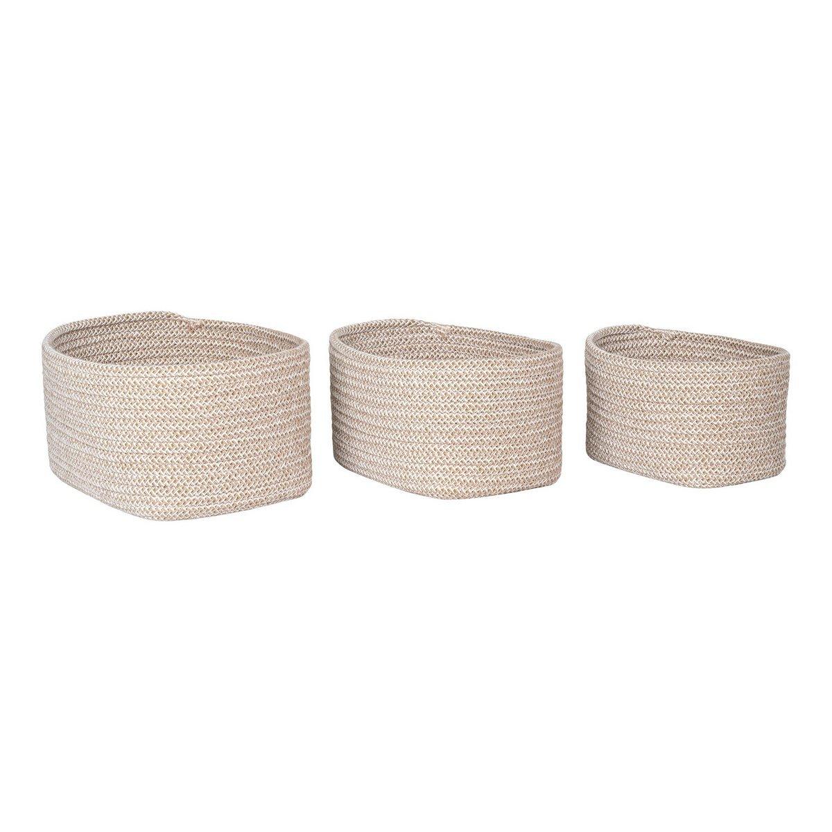 Cadima Basket - Korb, Baumwolle, Beige, 3er-Set - HomeDesign Knaus