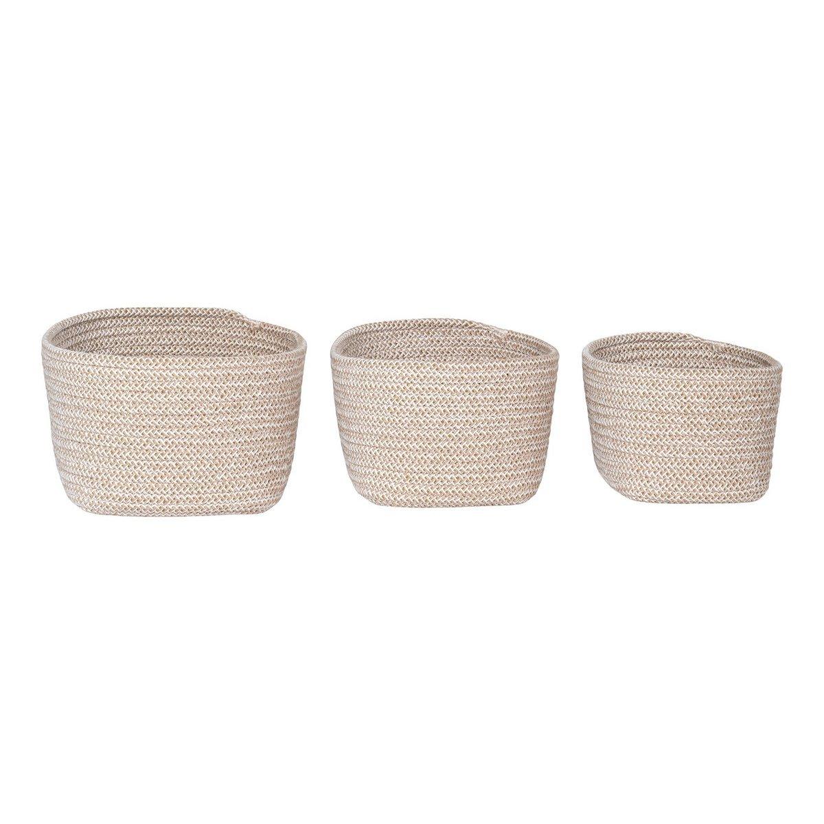 Cadima Basket - Korb, Baumwolle, Beige, 3er-Set - HomeDesign Knaus