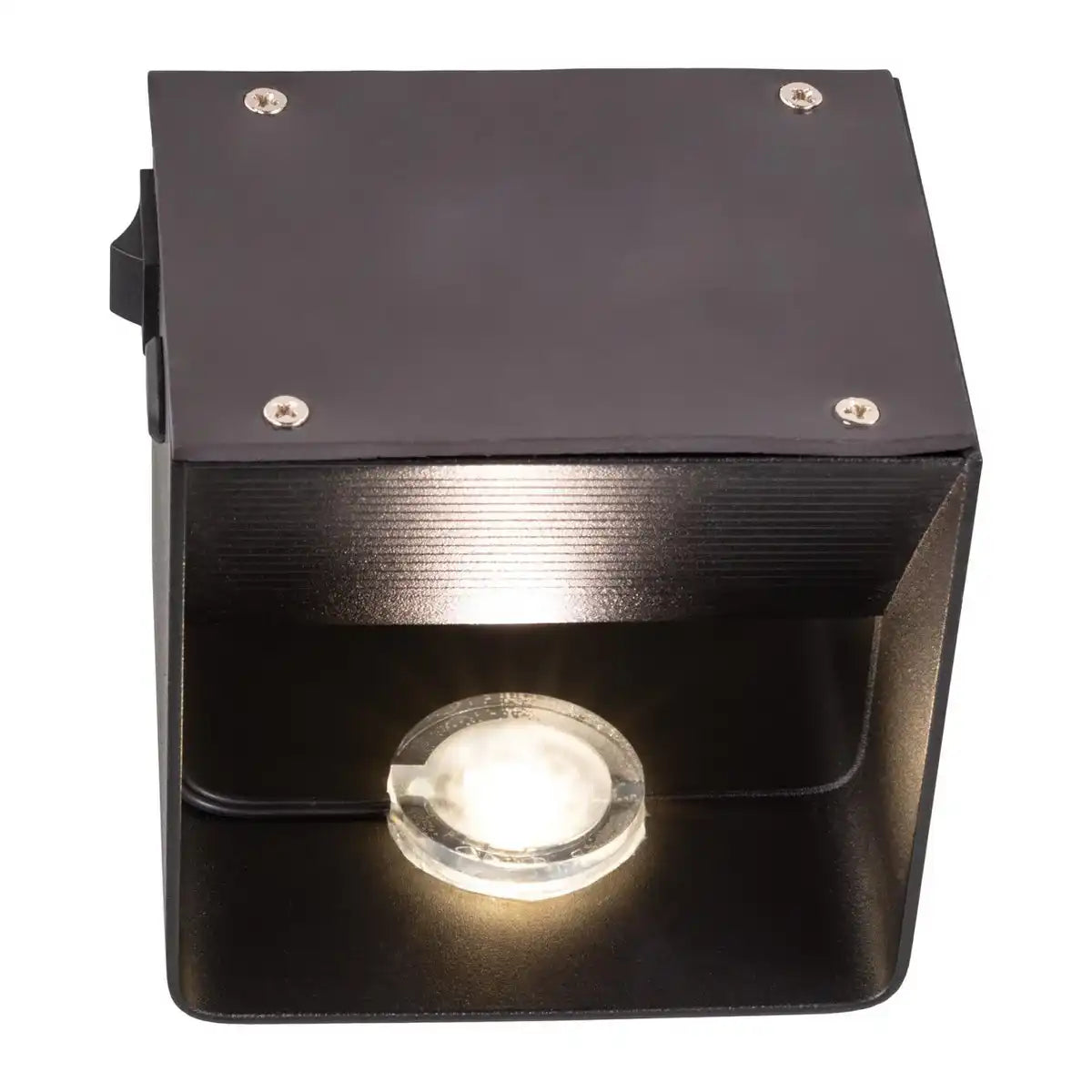 Akku-Wand-Leuchte "CUBE" magnetisch, ca 10 x 10 cm, aus schwarzem Metall, mit Bewegungssensor