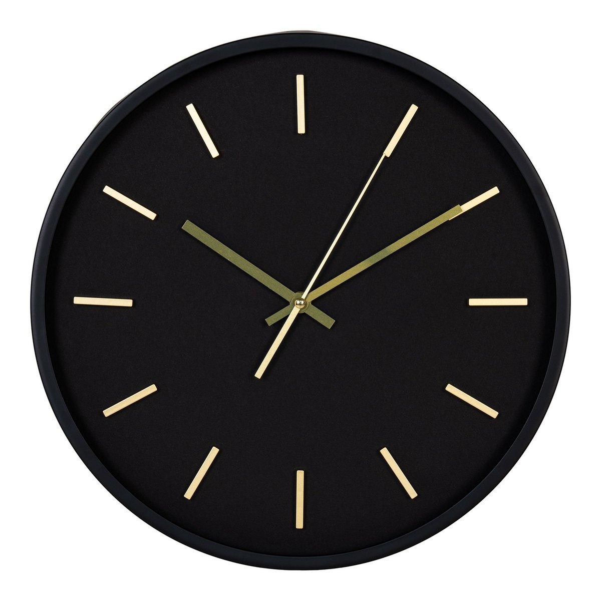 Camden Wall Clock - Wanduhr, schwarz, geräuschloses Uhrwerk, rund, ø35 cm - HomeDesign Knaus