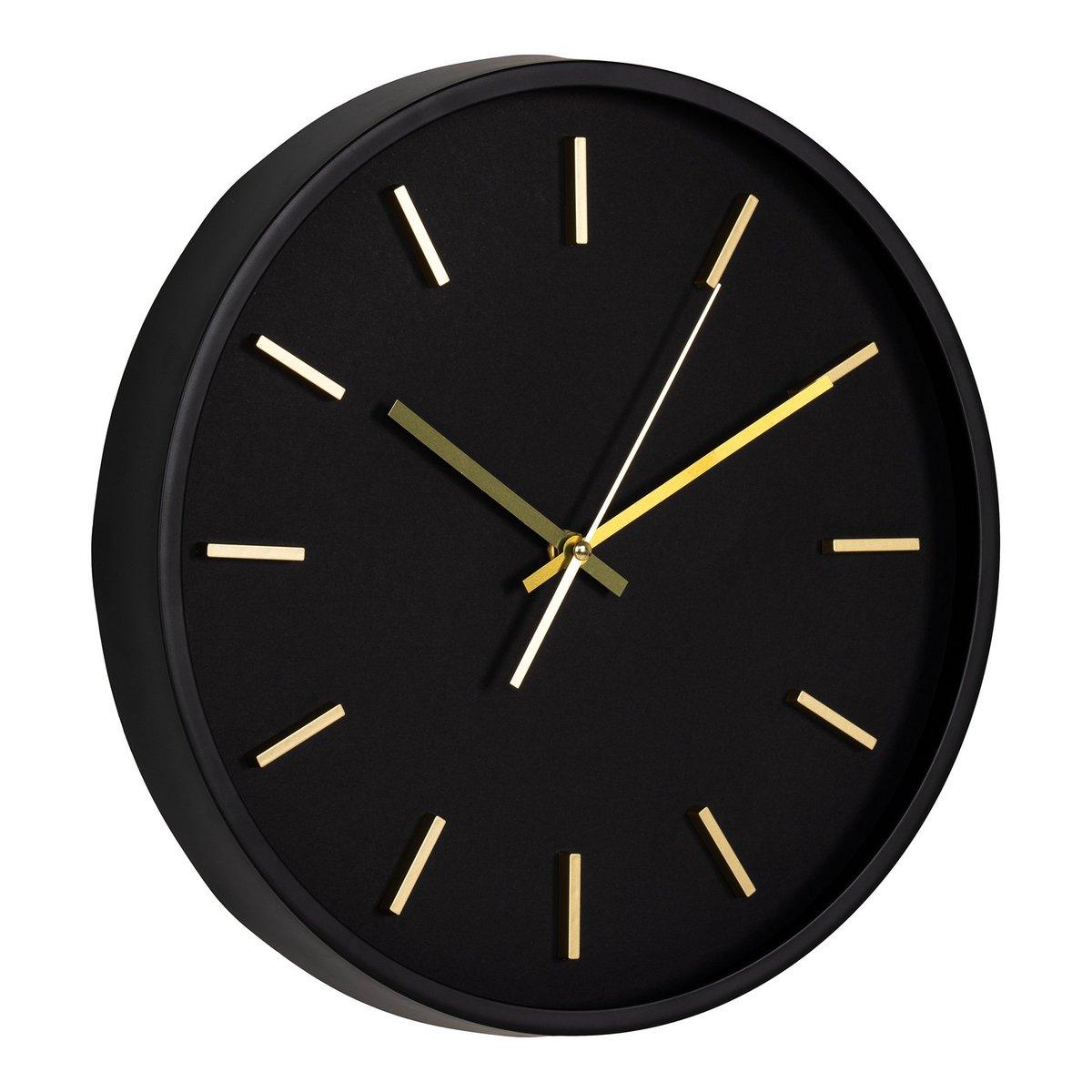 Camden Wall Clock - Wanduhr, schwarz, geräuschloses Uhrwerk, rund, ø35 cm - HomeDesign Knaus