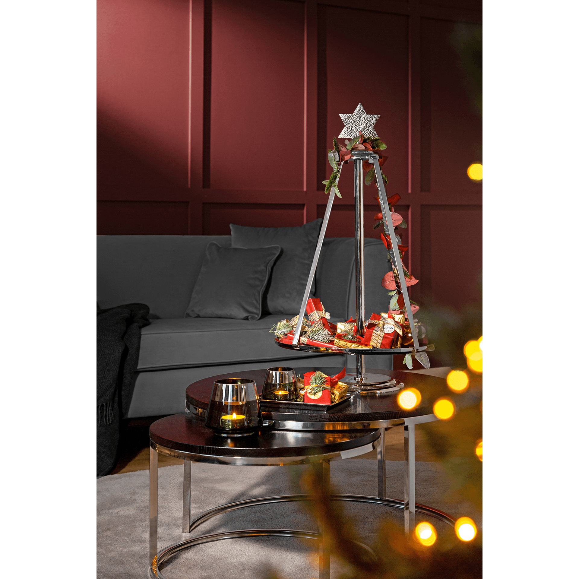 Carus Tischkranz Kerzenleuchter Adventskranz aus Aluminium Handarbeit - HomeDesign Knaus